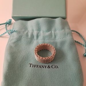 TIFFANY&CO. Sterling Silver Somerset Mesh Ring S.6